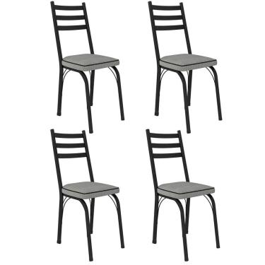 Imagem de Kit 4 Cadeiras Tubular Nara 141 de Aço Cromo