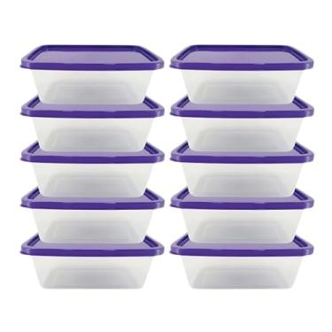 Imagem de Kit 10 Potes Marmita Para Freezer Microondas Grande 1L COR ROXO