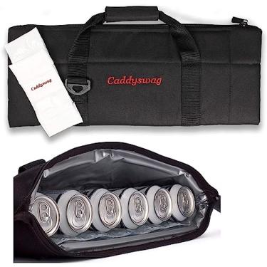 Imagem de Bolsa de golfe para refrigerador de cerveja Caddy Swag 6 latas - presentes de golfe divertidos para homens e mulheres - refrigerador de carrinho de golfe para bebidas, alimentos, uso geral - ótimo para acessórios de sacolas de golfe para homens, manga de cerveja para latas e mais