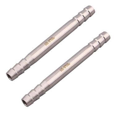 Imagem de DERPIPE Stainless Steel 3/8" Hose Barb, straight splice extend tubing fitting, union coupling fitting (Pack of 2)