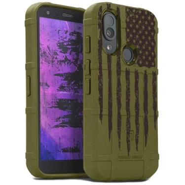 Imagem de Nakedcellphone Capa para telefone CAT S62 PRO, Special Ops Tactical Armor Rugged Shield - Design da bandeira dos EUA verde-oliva do exército