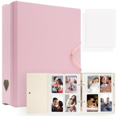 Imagem de Álbum de fotos com 200 bolsos para Fujifilm Instax Mini 11 12 9 8+ 8 7+ filme LiPlay, fichário para impressora fotográfica Polaroid SnapTouch PIC-300 Z2300, livro de fotos 2x3 para cartão Kpop (rosa)