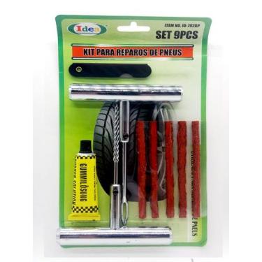 Imagem de Kit Reparo Pneu Remendo Sem Câmara Carros Motos Macarrão - Idea