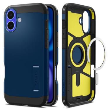 Imagem de Capa Spigen para iPhone 16, Tough Armor (Ai) [MagFit] Compatível com MagSafe - Azul Mar...