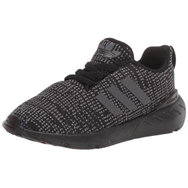 Imagem de adidas Tênis infantil unissex Swift Run 22, Core preto/cinza/branco (elástico), 22