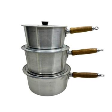 Imagem de Conjunto de Panelas 3 Peças Alumínio Grosso 20-22-24 - Alumínio Forte 