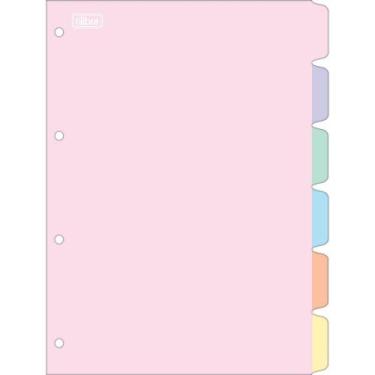 Imagem de Divisória de Fichário Tilibra Academie Pastel 4 Furos C/6
