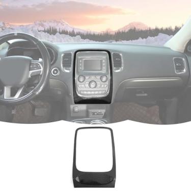Imagem de RT-TCZ Painel GPS de navegação de fibra de carbono para painel central decoração de moldura acessórios interiores compatíveis com Dodge Durango 2014-2020
