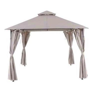 Imagem de Gazebo De Aco Com Cortina Taupe 2,8x3x3m Importado Zurich - Nattural I