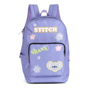 Imagem de Mochila de Costas Stitch Lilás com Preto MS47735SC Lançamento 2025 Lux