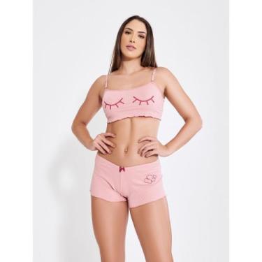 Imagem de Baby doll feminino canelado blogueirinha short dol estampado - Altiê, 