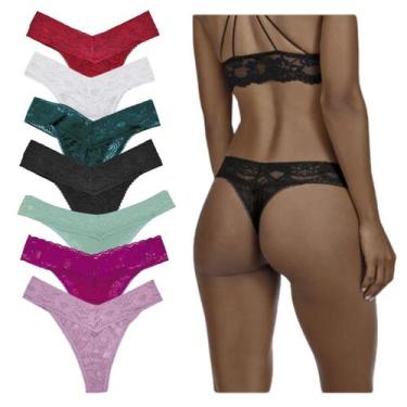 Imagem de Kit 7 Unidades Calcinha Fio Dental Xamego Demillus em Renda, A(Veste P