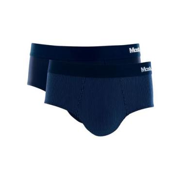 Imagem de Kit/2 cueca slip microfibra liso/listra 15102 t.p/gg - Mash, M, Az09, 