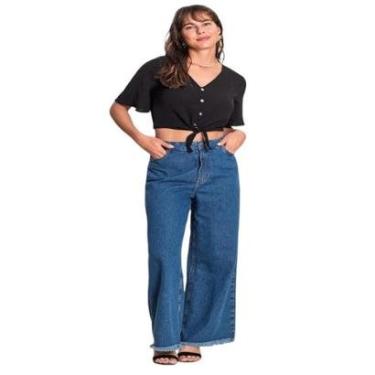 Imagem de Blusa Feminina Com Nó Frontal E Botões Decorativos-Feminino