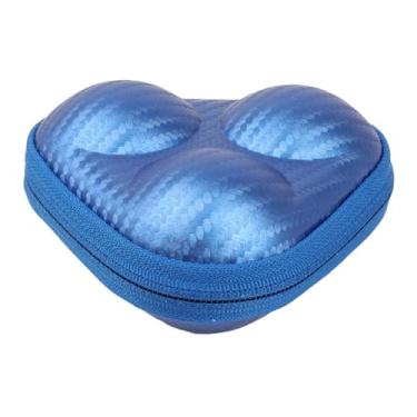 Imagem de Vaveren Estojo para bola de tênis de mesa, bolsa para bola de golfe, resistente à água, suporte para 3 bolas, caixa prática para pickleball, armazenamento de, Azul