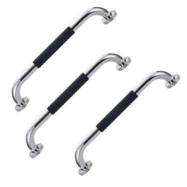 Imagem de Barra de Apoio Inox 60cm Suporte Antiderrapante Kit 3 unidades Idoso C