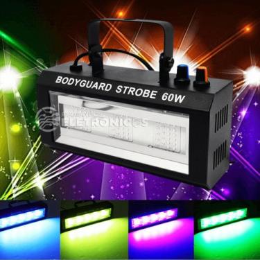 Imagem de Strobo RGB Flash 60W Refletor C/ Controle Remoto 16 Botões Festa Bar B