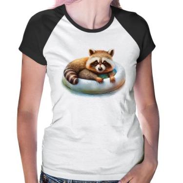 Imagem de Baby Look Raglan Panda Vermelho Relaxando Na Piscina - Foca na Moda, B