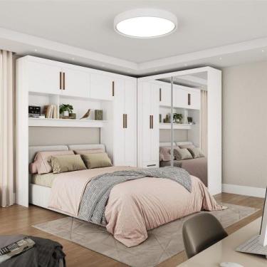 Imagem de Quarto Modulado Casal com Espelho 7 Portas Belém Premium Carioca Móvei