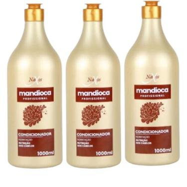 Imagem de Kit 3x Condicionador Mandioca Profissional Hidratação 1000ml Naxos