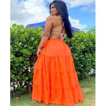 Imagem de Saida de Praia Saia 4 Marias Blogueira Verão - Quem Diria, Laranja neo