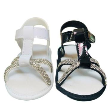 Imagem de Kit 2 Pares Sandálias Tiras Em Strass Para Bebê Menina - Baby's Shoes,