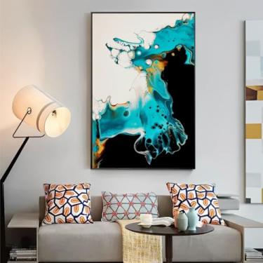 Imagem de Quadro Decorativo Luxo Grande Abstrato Vibrante Moderno Sala 100x70