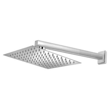 Imagem de Chuveiro 20x20 Inox Cromado Piscina Quadrado Slim - MQC Imports