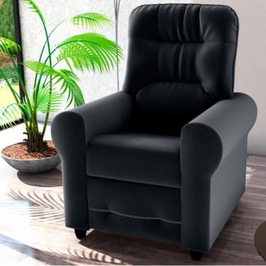 Imagem de Poltrona Reclinável para Descanso Guaíra Veludo Inca Preto - CasaH