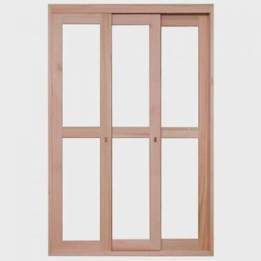 Imagem de Porta de Madeira Balção de Correr 213x160cm com Batente 14cm ewk 420 Rondosul