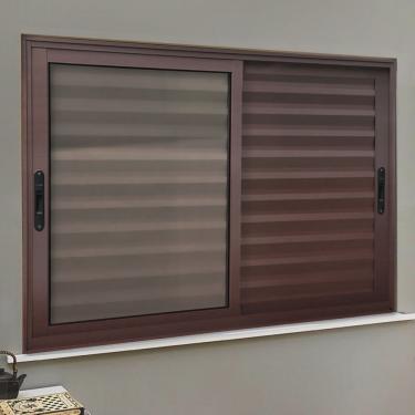Imagem de Veneziana Elite 3 Folhas Moveis 120 X 200 Vidro Liso Corten