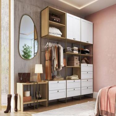 Imagem de Guarda-Roupa Casal Modulado Infinity 4 Portas 8 Gavetas 100% Mdf Savan