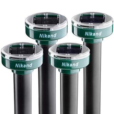 Imagem de Gopher Repelente Ultrassônico Alimentado por Energia Solar Pacote com 4 – Repelente de Toupeira Solar para Animais de Estimação Externo – Repelente de Marmota de Cobra Roedor Gopher Spikes Chaser Pest Control – Dispositivos Sonic Mole Deterrent para Jardim