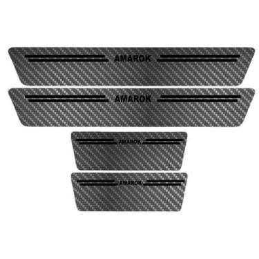 Imagem de Kit Soleira Protetora Porta Premium Black Carbono - Amarok - Jhow Ades