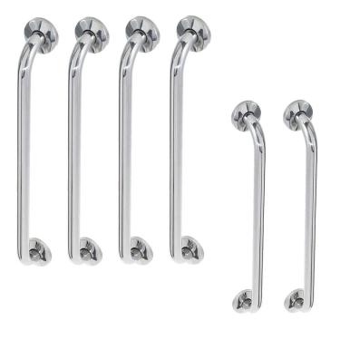 Imagem de Alça De Apoio Barra Inox Kit 6 Unidades 70cm 80cm Suporte Gestante Idoso Criança Corrimao