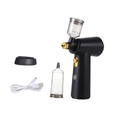 Imagem de oshhni Aerógrafo Pulverizador Caneta de Spray de Salão Sem Fio Portátil DIY Dispositivo de Cuidados com o Cabelo Máquina de Pintura de Cabelo para Manicure, Preto