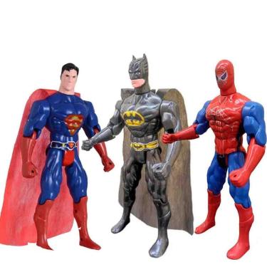 Imagem de Kit 3 Bonecos Articulados Super Heróis Liga Da Justiça 29 Cm