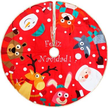 Imagem de Saia De árvore Natal Temática Natalino Noel Rena Urso 120cm