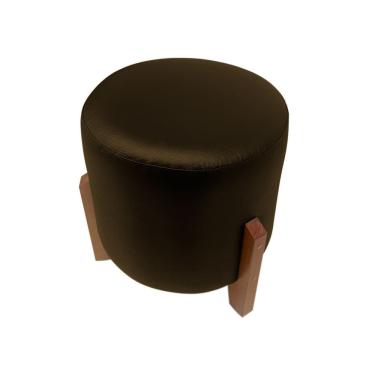 Imagem de Puff Banqueta Decorativo Redondo Sala De Estar Thor Corino Cor:marrom
