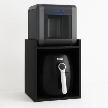 Imagem de Suporte Duplo Para Airfryer MDF 15mm 40x40x35 - Tramato, Preto