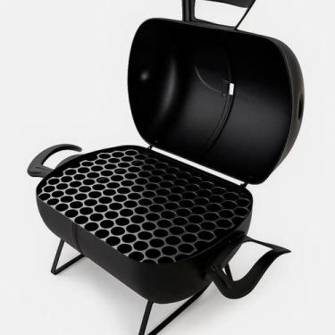 Imagem de Churrasqueira Móvel Com Tampa Bafinho 45x35x32cm Tambor Mini Preta - H