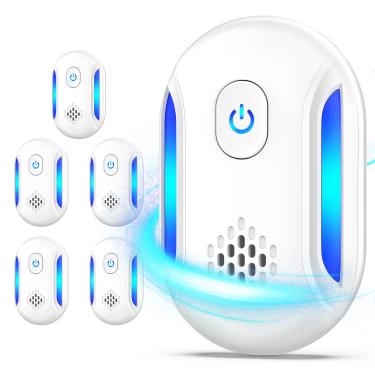 Imagem de Ultrasonic Repellent Atualizado 6 pacotes, repelente ultrassônico interno 2025, plugue eletrônico para controle de pragas para insetos, mosquitos, baratas, formigas, roedores, ratos, repelente de