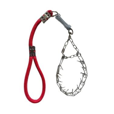 Imagem de Coleira para cachorros com pino regulável prong collar guia cachorro grande super reforçada guia para cães de médio(Vermelho)