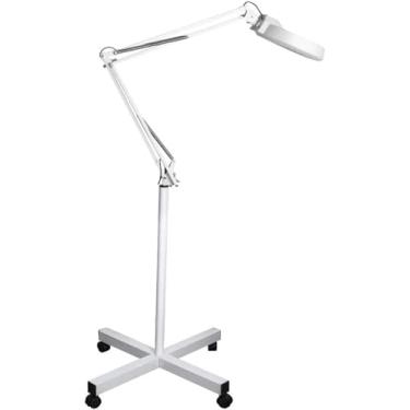 Imagem de Lâmpada De Piso De Ampliação 10x, Lâmpada Led Lâmpada De Lupa Std, Lupa Dobrável Com 4 Rodas, Luz De Beleza Ajustável Para Uso Profissional