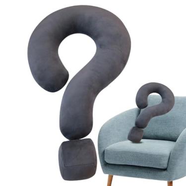 Imagem de Almofada de viagem com suporte para pescoço, almofada de pescoço para viagens | Almofada grande com contorno de ponto de interrogação de 21,65 pol. | macia multifuncional de apoio para pescoç