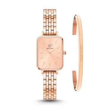 Imagem de Relógio Feminino Quadrado Elegante Luxo Casual + Bracelete