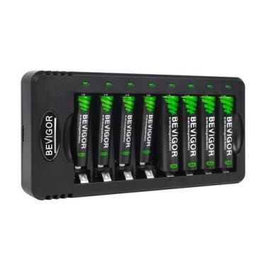 Imagem de Baterias Recarregáveis + Carregador BEVIGOR AA 2800mAh x4 + AAA 1100mA