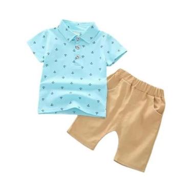 Imagem de Conjunto De Verão Para Meninos 2 Peças Roupa Infantil Camiseta E Short