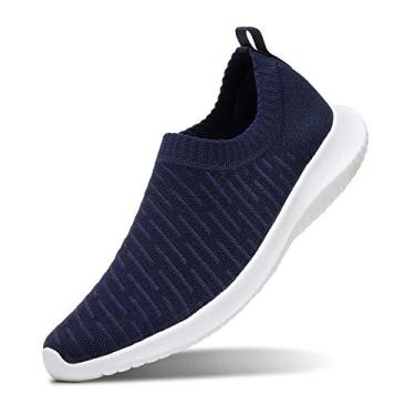 Imagem de Tênis de caminhada feminino Matrip, confortável, elástico, sem cadarço, leve, antiderrapante (tamanho: 34 – 42), Navyblue, 8