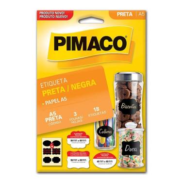 Imagem de Etiqueta adesiva codificação diversas preta 3 fls Pimaco